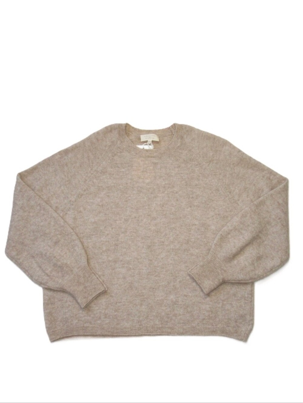 SÉZANE Louise Beige Mohair Jumper Button Sleeve Crew Sweater NWOT - Picture 7 of 16
